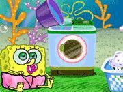 Baby SpongeBob Washing Clothes
