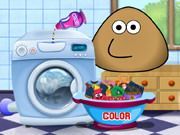 Pou Washing Clothes