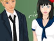 School couple 2 dress up game