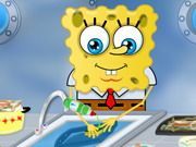 Spongebob Washing Dishes