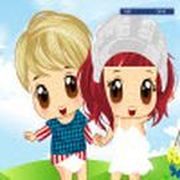 Twin Baby Boy and Girl Dressup